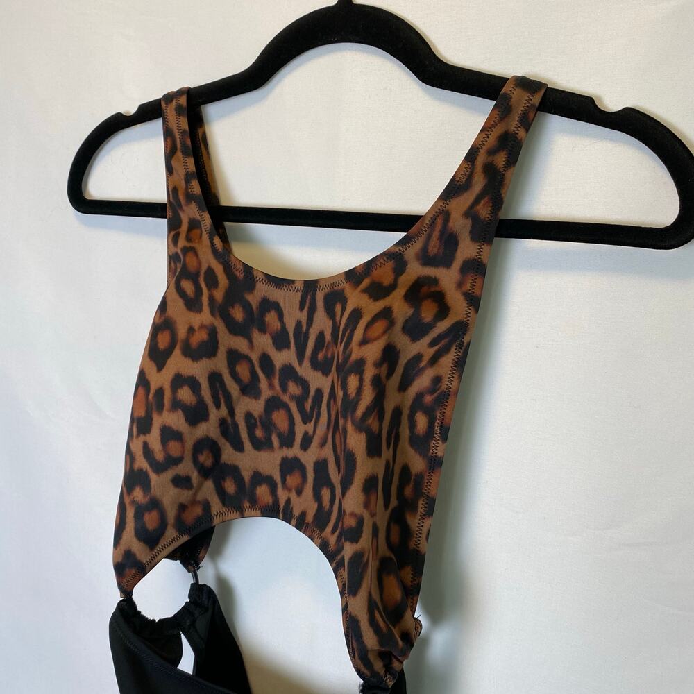 Kendall & Kylie Size S/P‎ Cheetah Print Cutout One Piece Swimsuit Cheeky Bikini - Picture 5 of 14